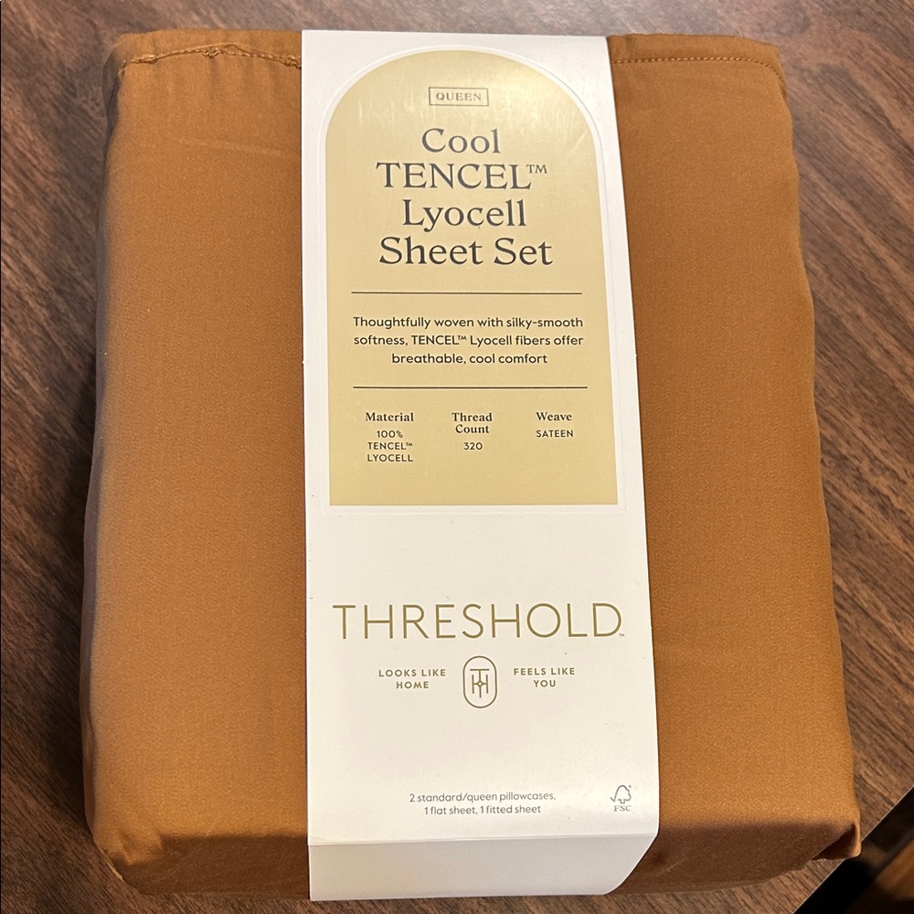 Threshold Cool TENCEL Lyocell Sheet Set — Amber
